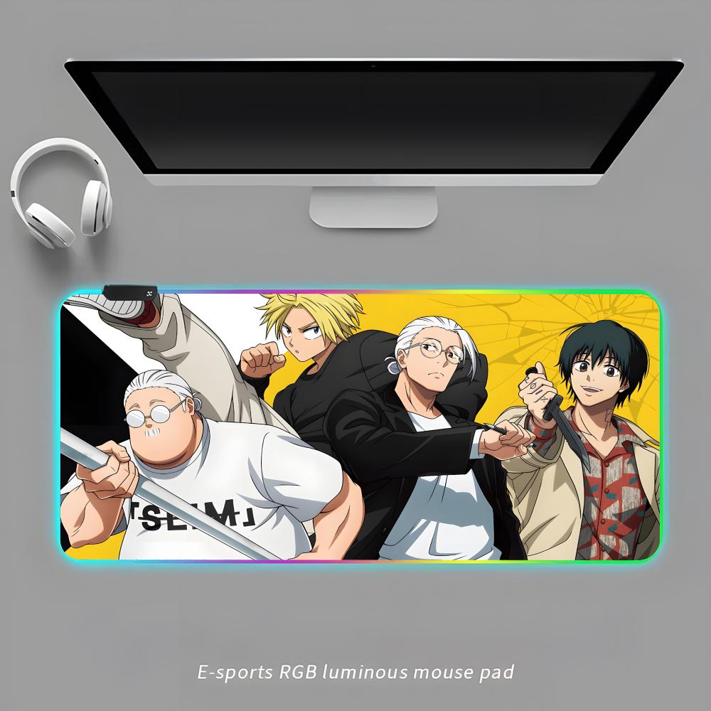 

Sakamoto Days Mouse Pad RGB Gaming Mouse Pad Desk Mat HD Gamer Large LED Light XXL MousePads RGB600x300x3mm