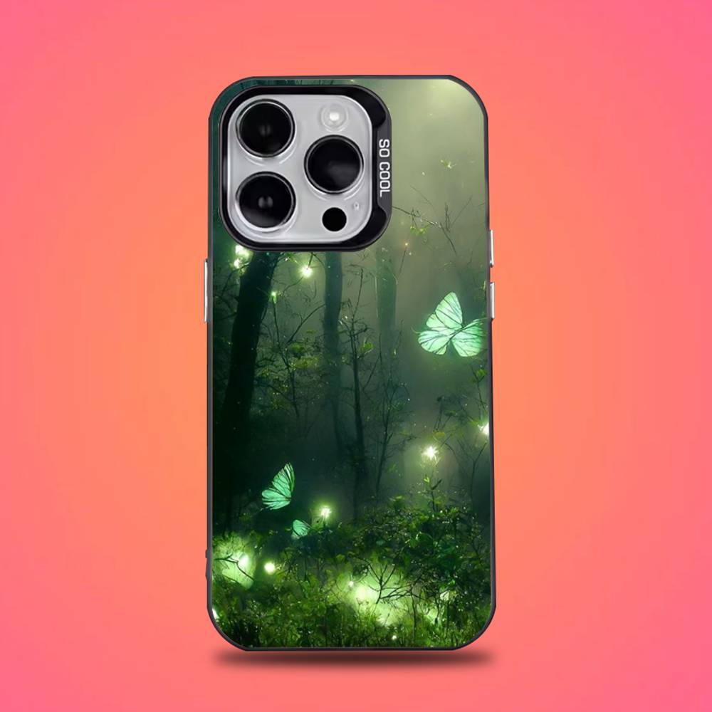 

Glow In The Dark Butterfly Phone Case For iPhone 16,15,14,13,12,11,Mini,Pro,E,SE4,XS,MAX Black Candy Matte Cover iPhone16promax