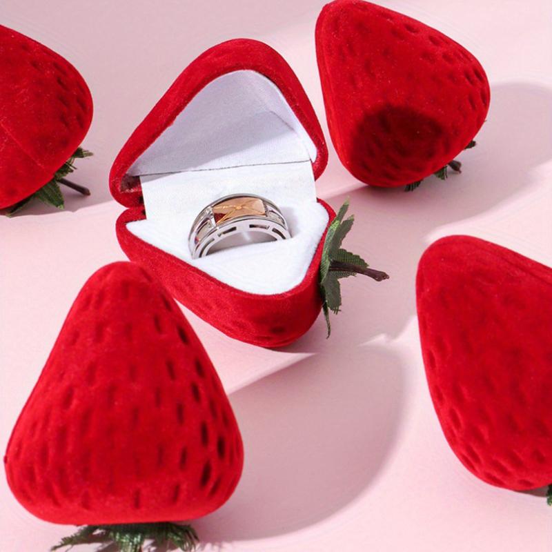 Christmas Bell Ring Box - Red Velvet Jewelry Case For Engagement Proposal Gifts