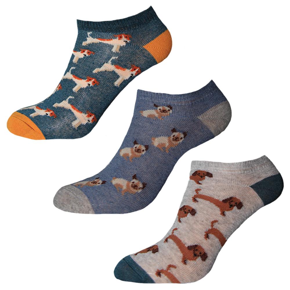 Simply Essentials Womens/Ladies Dogs Trainer Socks (Pack Of 3)