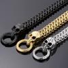 Punk Rock Double Skull Head Face Design Men's Bracelet 11MM Width Stainless Steel Square Franco Link Chain Skeleton Jewelry Male