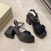 Fashion 2025 New Summer Casual Waterproof Women's Sandals Fashionable Increased Heel Platform Wedges Stylish Roman Loafers for Women