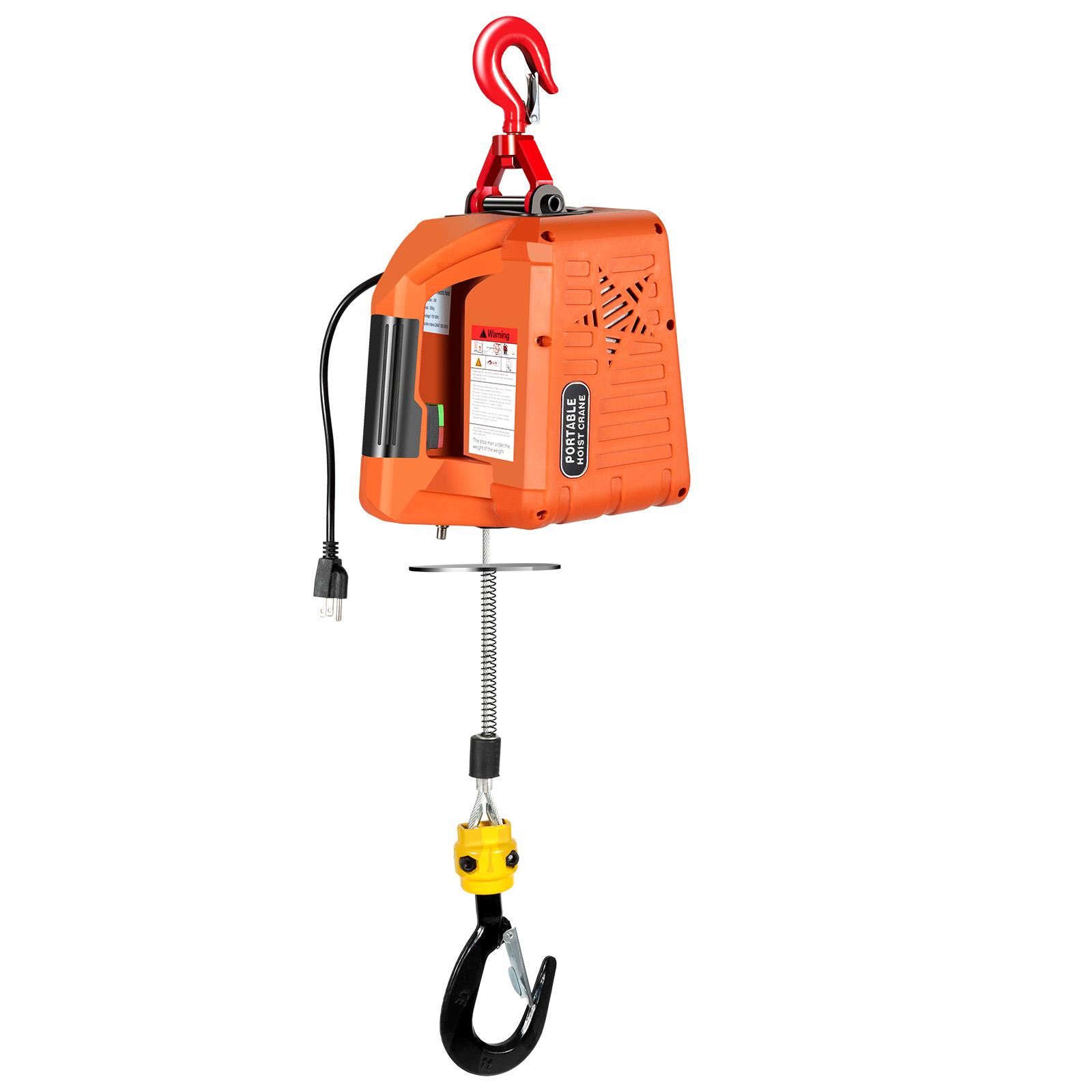 

Electric Hoist Winch 1100LBS, 1500W 110V Wireless Remote Control, 3-in-1 Lift Hoist for Garage Warehouse Construction оранжевый