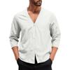 Men's Casual ,color Linen V,neck Long,sleeved Button,down Cardigan