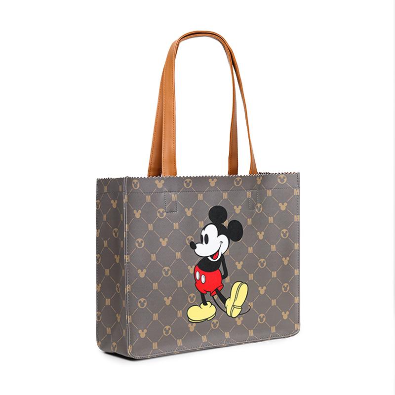 New Disney Mickey Series PVC Tote Bag, Shopping Bag, Shoulder Bag Tubas Unisex Brown DW-XB036