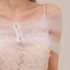 Hochzeitsschal Damen Tüllschal Tüll Hochzeitsstola für Braut Brautstola Wickel Schulterfreier Schal Durchsichtiger Brautschal