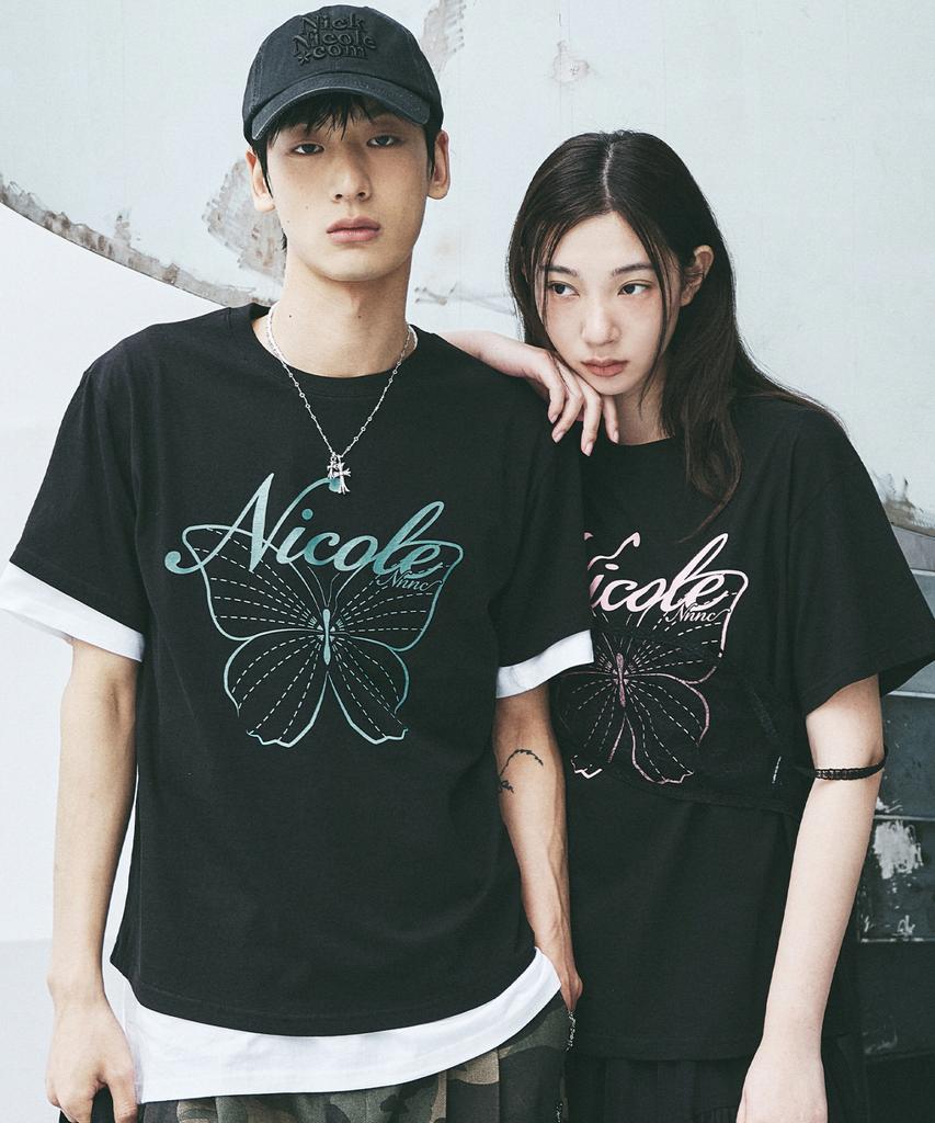 Nigaennikol Nicole Butterfly Sleeve Top_Black Mint
