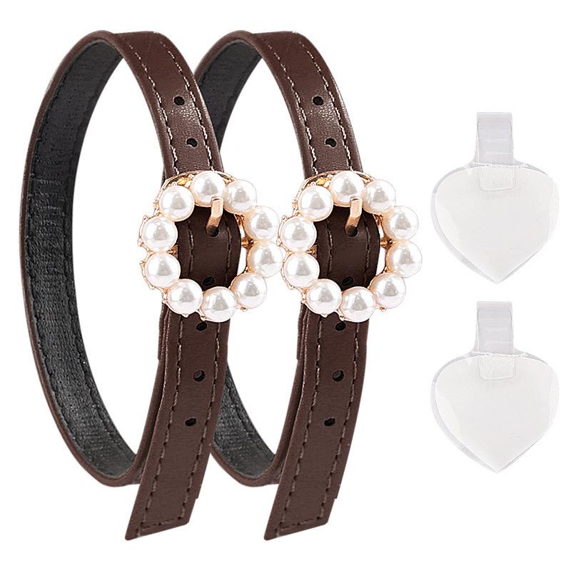 Высокие каблуки, Шнурки, Круглые жемчужные пряжки, Без каблука, Чтобы предотвратить каблук вокруг лодыжки, Чтобы предотвратить жемчужные пряжки, Ремешки для обуви 32.5cm