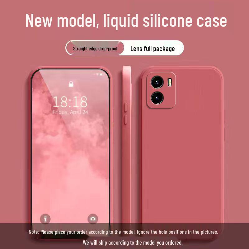 Vivo Y10 Solid Color Liquid Silicone Case - Full Coverage, Anti-Drop, Soft Edge
