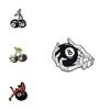 Unique Black 8 Ball Sports Metal Badge Creative Cherry Skull Cartoon Brooch Pin For Fashionable Wear
