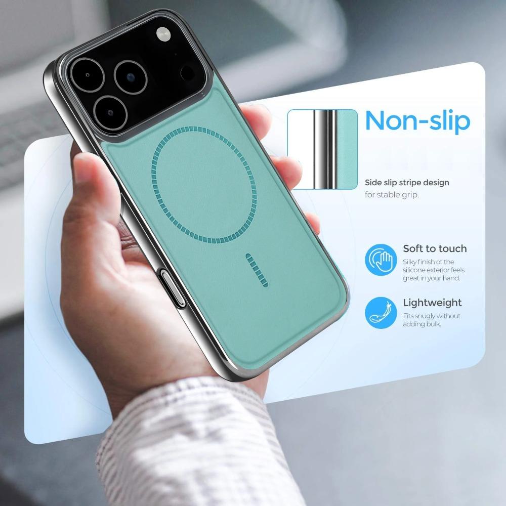 Business Slim Leather Texture Phone Case For IPhone 17 ProMax Air 16 15 14 Plus 13 12 Magnetic Charging Plating Protective Cover