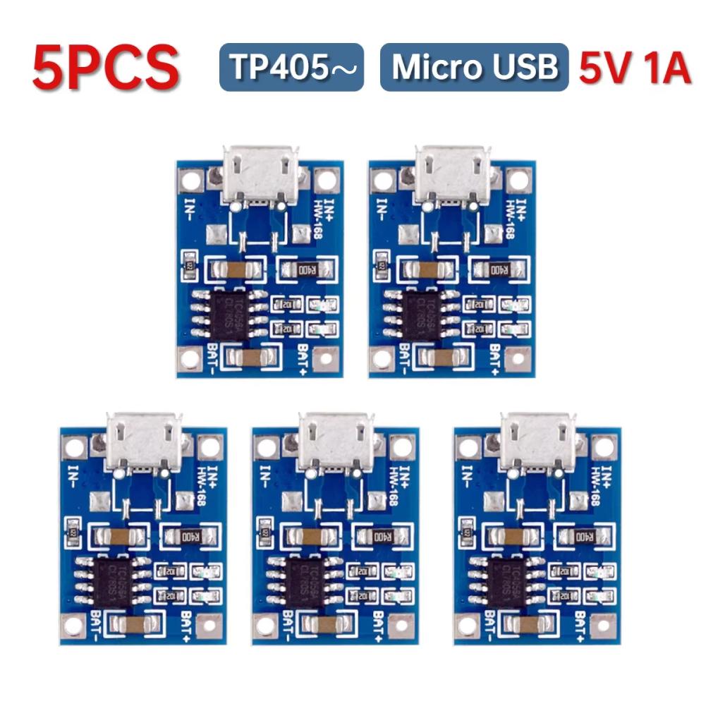 1-20PCS TP405~ 5V 1A 18650 Lithium Battery Charger Module Type-C/Micro USB/Mini USB Charging Board With Protection Dual Function