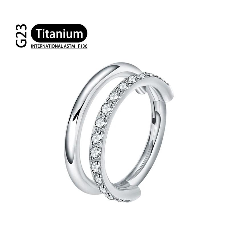 G23 16G Titan CZ Reihe Conch Nasenring Knorpel Hoop Daith Tragus Helix Lappen Ohrring Gelenkiges Segment Clicker Piercing Zirkon