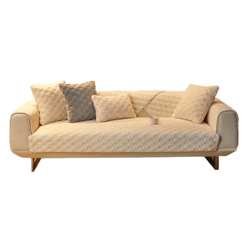 Plush Sofa Cushion Winter Nordic Non-Slip Seat Cushion Backrest Cover Towel Modern Simple Winter Leather Sofa Cover Cover Cloth