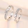 2pcs Couple 925 Sterling Silver Rings Sparkly Zircon for Women and Men Superior Luxury Wedding Jewelry Anniversary Gift
