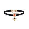 Cute Choker Short Necklace For Women Highlighting Adorable Bee And Elements Flower