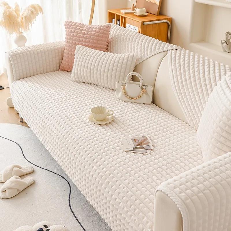 

Новый пылезащитный диван-одеяло, зимний утолщенный плюшевый теплый чехол для дивана, противоскользящий коврик для сидения, кожаное полотенце для дивана, подушка 70x70cm 1pcs