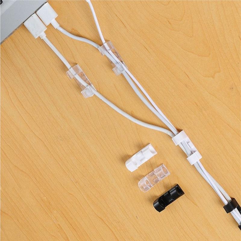 20pcs Upgraded Cable Holder, Cable Management Cord Organizer Clips Self Adhesive for Desktop USB Charging Cable Power Cord