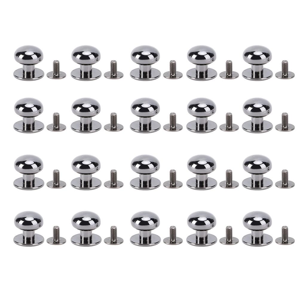 20 Sets Ball Head Stud Rivets 12mm High Hardness Screw Back Design Round Head Rivets for Handcraft