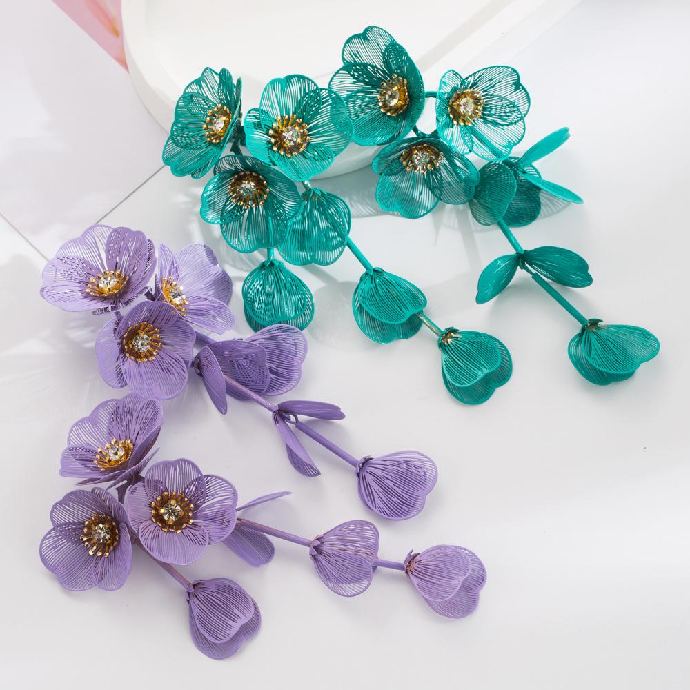 European & American Layered Flower Earrings - Korean Summer Style