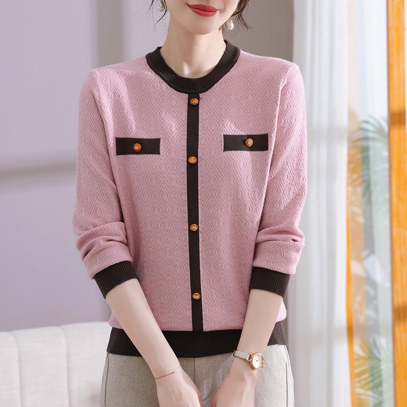 Elegant French-Style Wool Knit Sweater for Women – Autumn Wear Base Layer 2XL розовый