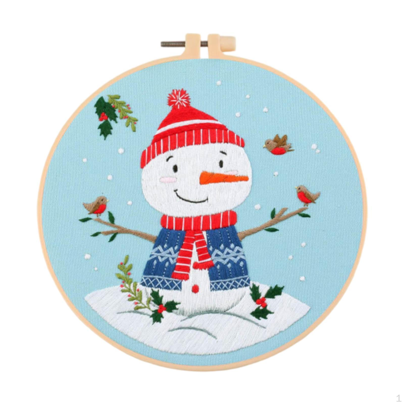 

Рождественский набор для вышивания, набор для рукоделия, упаковка материалов для начинающих, декоративный подарок, украшение дома Snowman