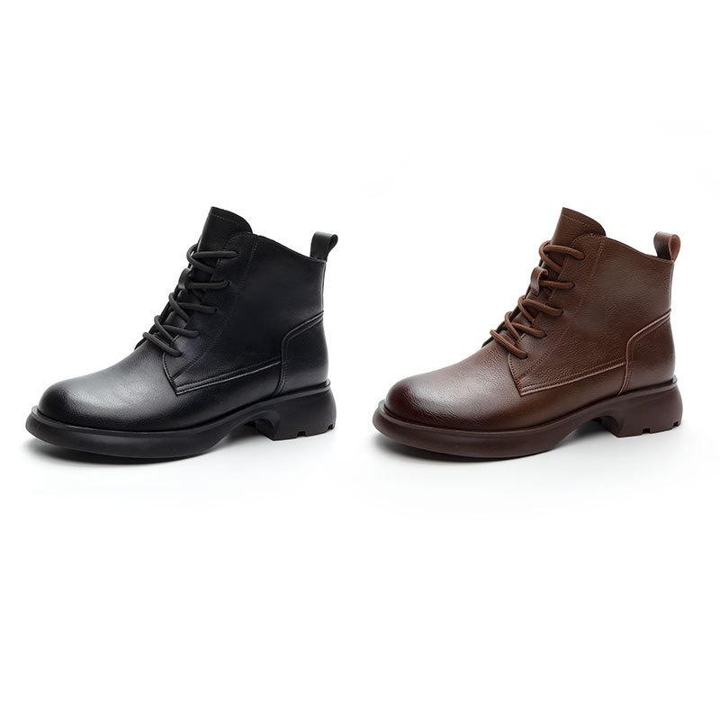 Retro Boots and Women's Shoes Are Versatile The Chunk-heeled Thick-soled Boots Are Breathable and Anti-slip