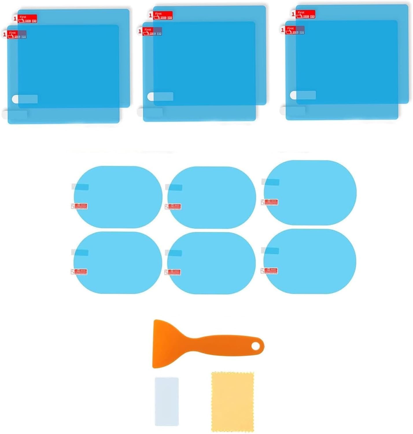 

HUIKKJP Car Rearview Mirror Waterproof 12 Hydrophilic Film for Car Side Universal Clear Safe Easy 6 Pieces Oval 6 Pieces Square Film, Pieces, Mirrors,