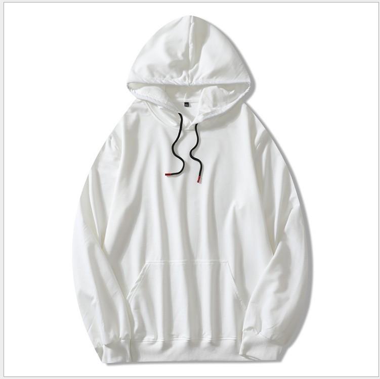 Зимний новый мужской однотонный свитер с длинным рукавом модная куртка из флиса с капюшоном спортивный топ S белый 4256₽