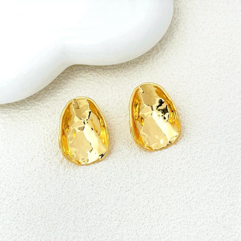 French Retro Irregular Texture Earrings Stud Earrings For Women