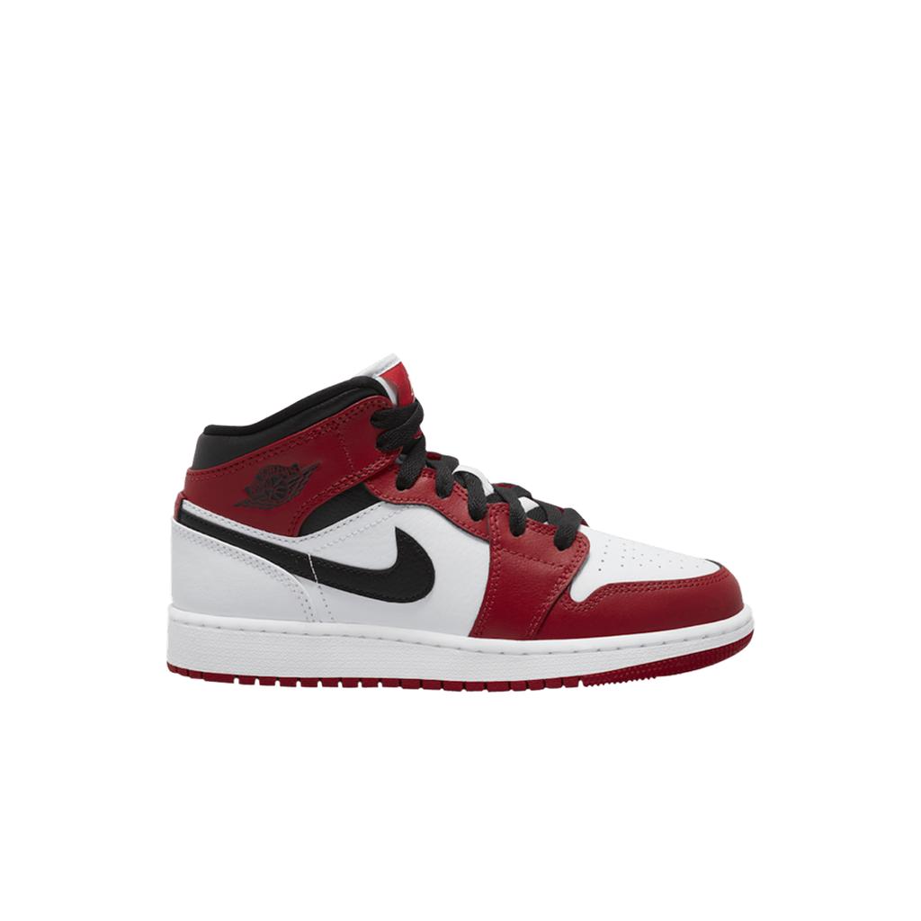 (gs) Jordan 1 Mid White Gym Red Black