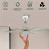 White/Multicolored Ceiling Fan Light with Remote Socket Light with Fan E26 Base in 40W Ceiling Fan with 3 Speeds for Bedroom