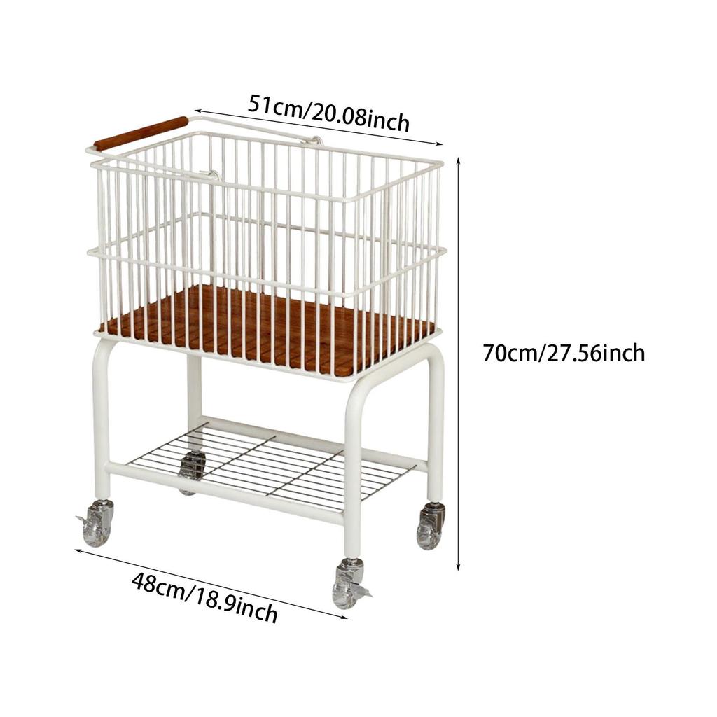 Kleideraufbewahrungswagen mit herausnehmbarem Korb, 70 cm hoch, Farbe, zur Organisation von Schmutzwäsche