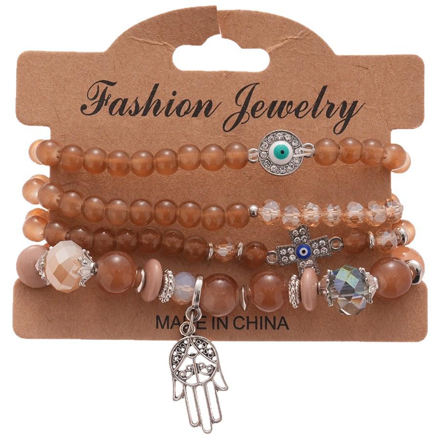 Glass Coconut Shell Beaded Wing Pendant Bracelet: Trendy, Luxurious, Versatile Jewelry for Women