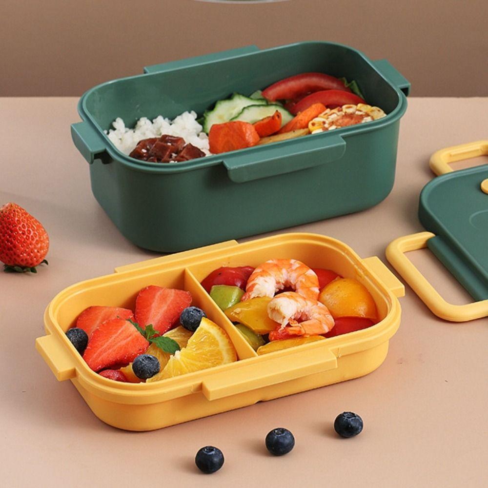 Two-Compartment Double-Layer Lunch Box Microwavable Food Storage Containers  School
