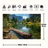 2D Yosemite Backdrop, Forest River Mountain Photography Background