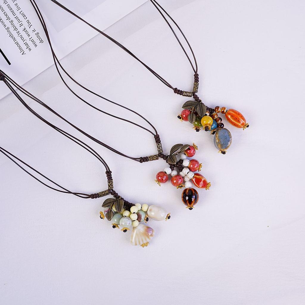 High-end ceramic necklace does not fade, light luxury niche sweater necklace factory direct sales