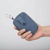 Portable Canvas Earphone Bag Square with Hanging Hook Mini Storage Bag Solid Color Ultralight Travel Coin Purse