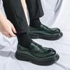 Fashionable Loafers Shoes Men PU Round Head Thick Sole Comfortable Anti Slip Classic Versatile Business Casual Men Shoes