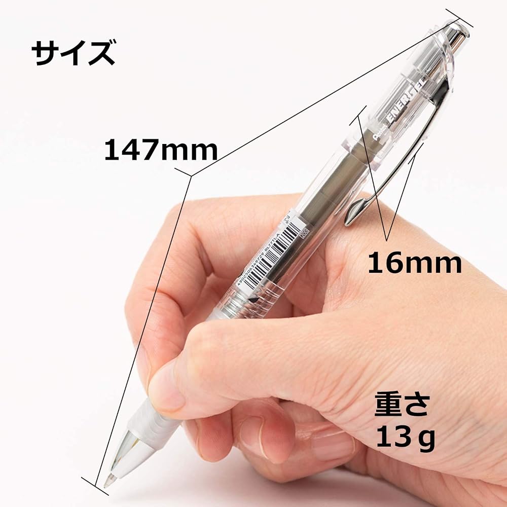 Pentel Ballpoint Pen Gel Ink Gel Infree 0.7mm Clear Shaft BL77TL-A Black 10pcs