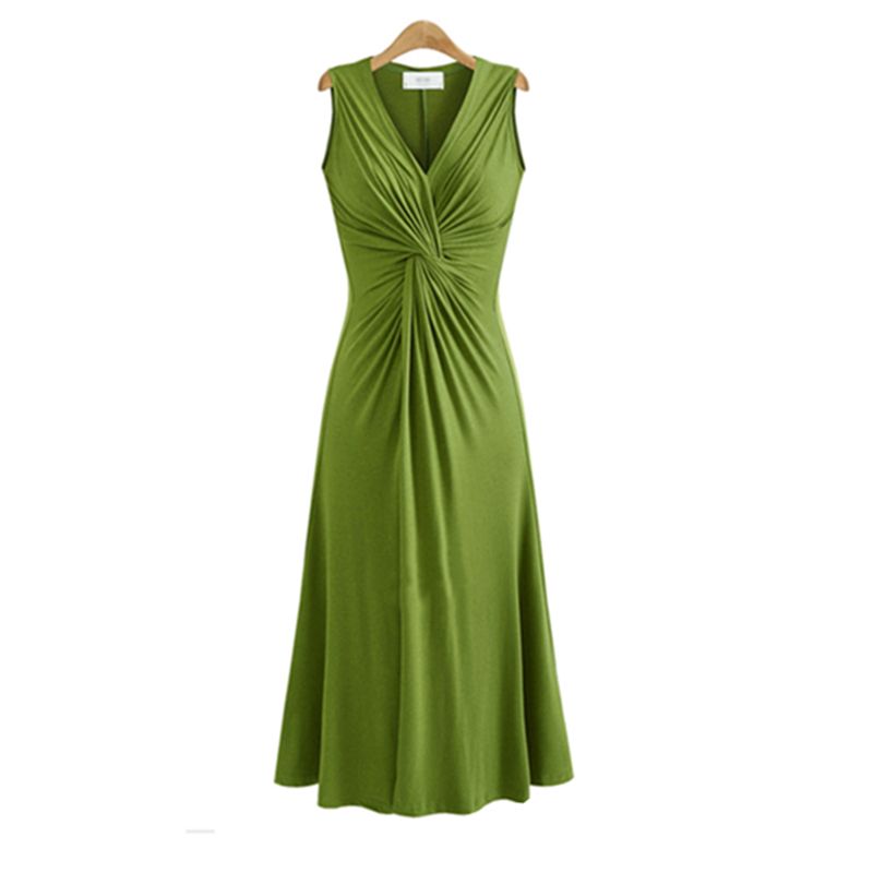 K-style Chubby Girl Slim Waist Nipped Swing Sleeveless Dress