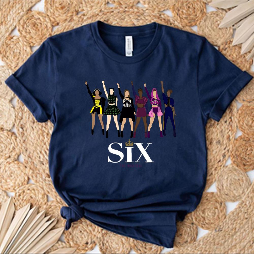 Sechs Musikalische T-Shirts Broadway Sechs Musical Druck Kurzarmshirt Musikalische Shirts Damen Lustiges T-Shirt Fans Geschenk Unisex Freizeit Oberteile