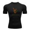 Men's Quick Dry Compression Athletic T-Shirt, Deer Mountain Printed Breathable Stretchy Sports Top for Workout Running G