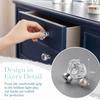 16pcs 25*30mm Cabinet Knobs Crystal Clear Glass Drawer Pulls Diamond Shape Cabinet Handles  Cabinets