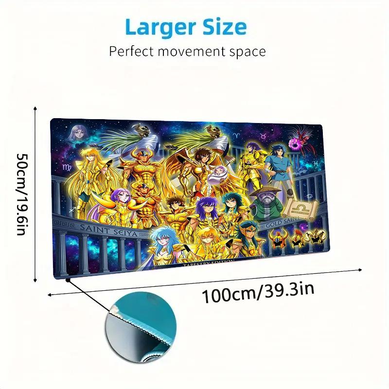 Saint Seiya Color Mouse Pad Large Gaming Table Cushion Non-slip Laptop Tablet Big Mousepad XXL Mat Mini PC Playmat With Lock Edge