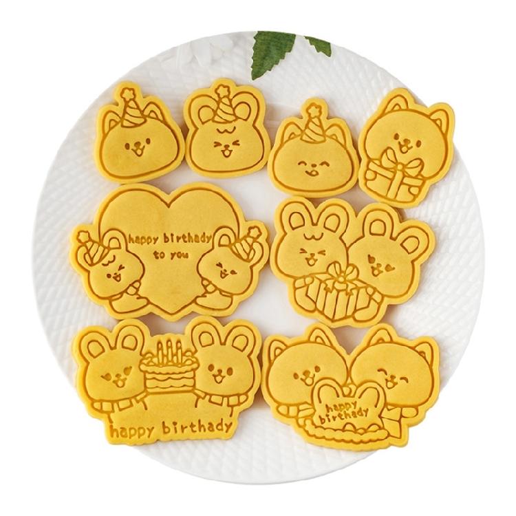 Plastic Cookie Molds Animal Biscuit Cutter Pastrys Moulds DIY Dough Stamps