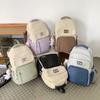 Japanese and Korean Students Schoolbags, Male and Female Junior High , Large-capacity Color Matching and Labeling Backpacks, Daily Commuter Backpacks
