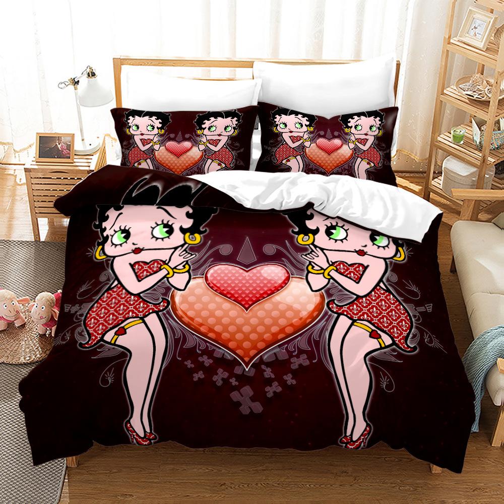3D Three-Piece Betty Boop Quilt Cover Digital Printing