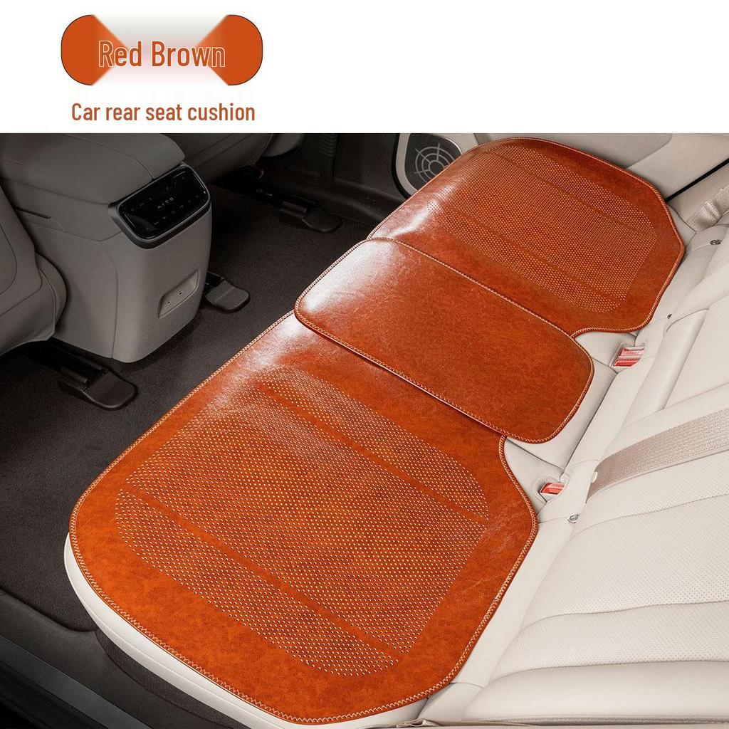 Universal Ventilated Leather Car Seat Cushion - Breathable, Non-Slip, Four Seasons Retro Design