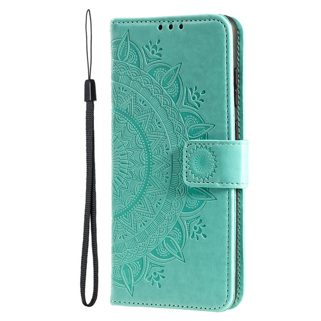 For Motorola Edge 60 Pro 5G Stand Case Imprinted Totem PU Leather Wallet Phone Cover with Wrist Strap